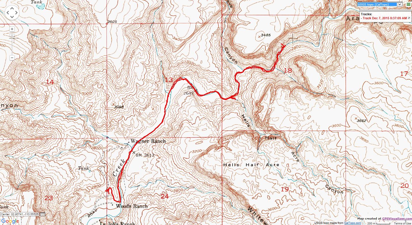 Aravaipa Canyon Topographic Map Maps for the Aravaipa Canyon West Hike